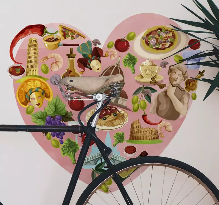 Italian Culinary Heart cuisine wall sticker - TenStickers