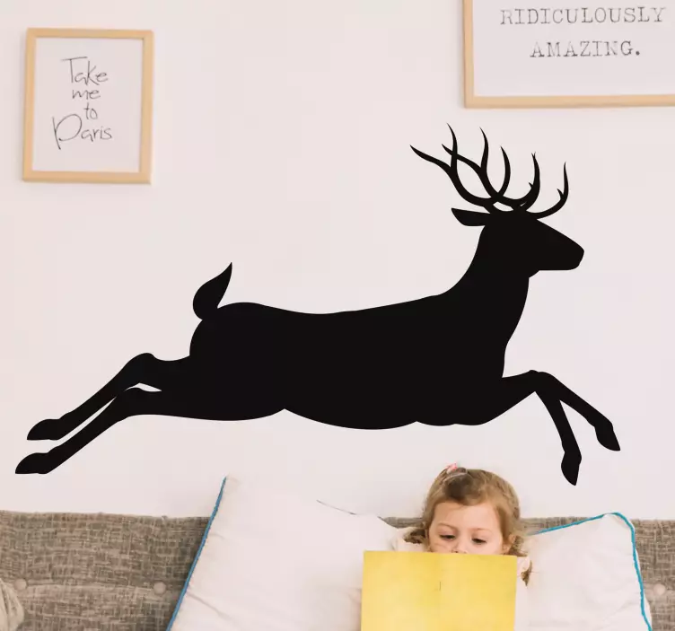 Jumping Stag animal wall decal - TenStickers