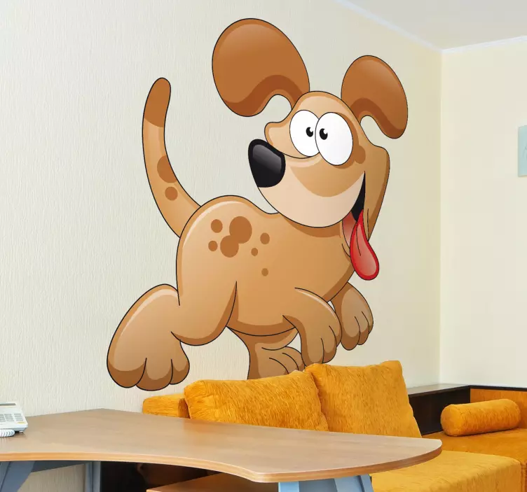 Kids comic cartoon dog animal wall sticker - TenStickers