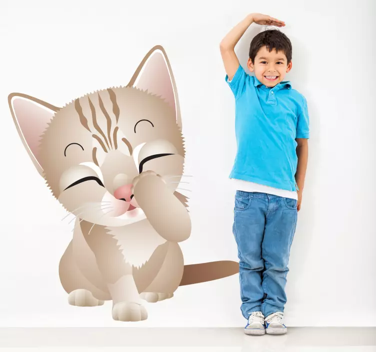 Kids Cute Kitten Wall Sticker - TenStickers