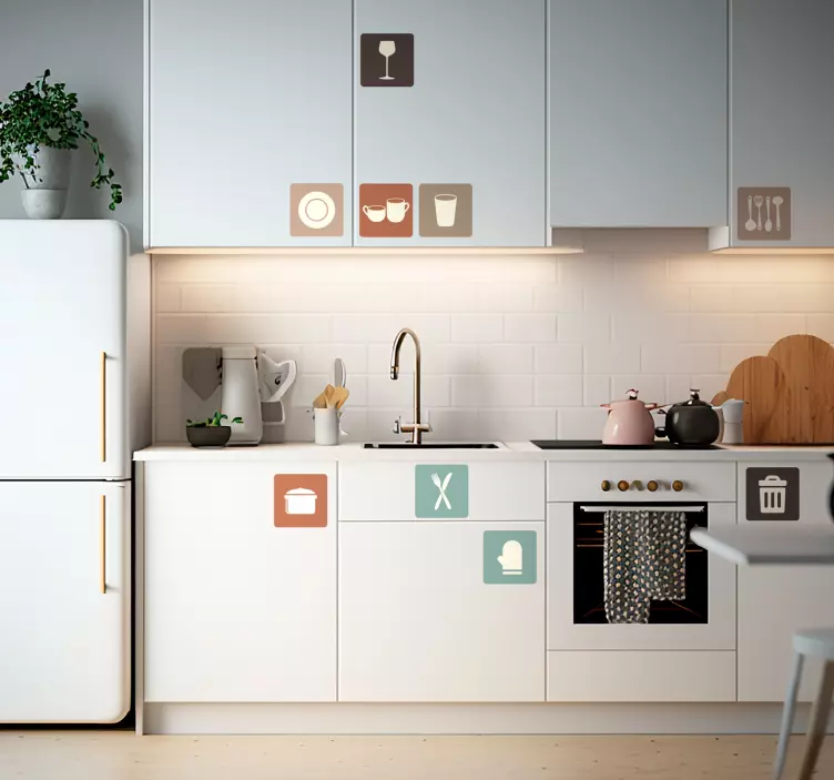 Kitchen Drawers Icons utensil decal - TenStickers
