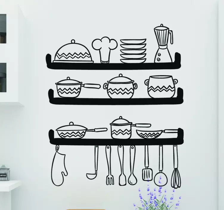 Kitchen Utensil Display cuisine wall sticker - TenStickers