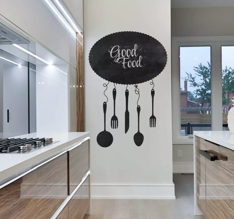 Kitchen utensils chalkboard sticker - TenStickers
