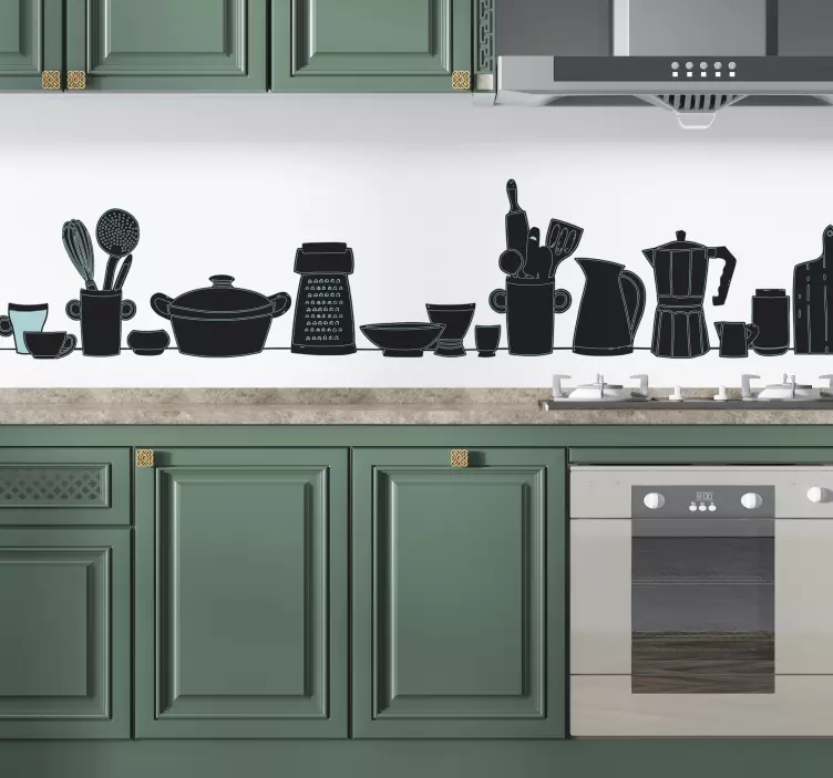 Kitchen Utensils Silhouettes cuisine wall sticker - TenStickers