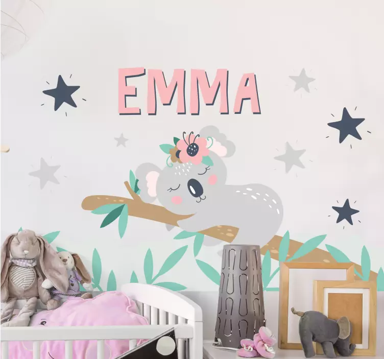 Nursery wall decal koala dreaming - TenStickers