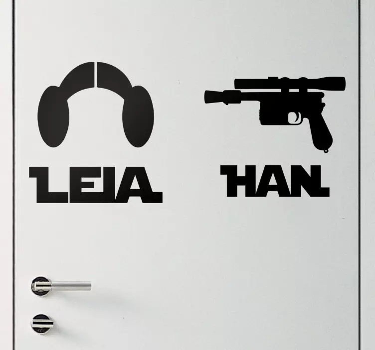 Leia and Han Star Wars Wall Stickers - TenStickers