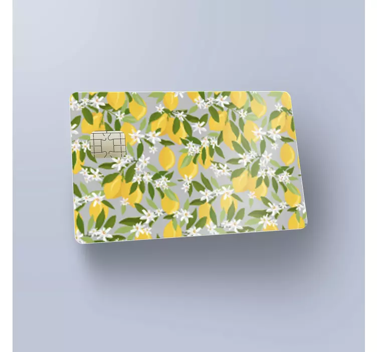 Lemon tree pattern credit card sticker - TenStickers
