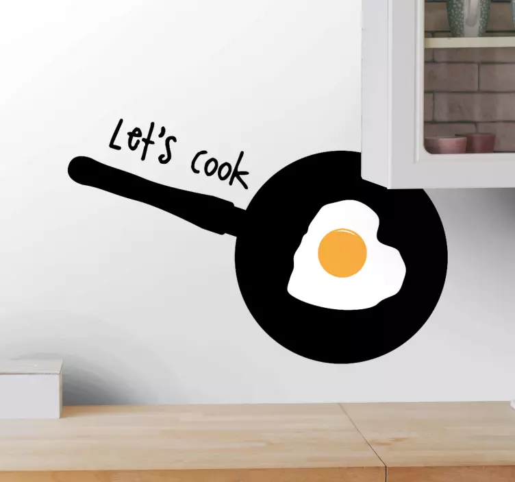 LET'S COOK FRIED EGG cuisine wall sticker - TenStickers