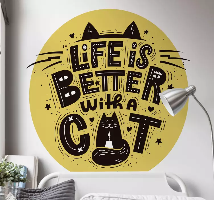 Life Is Better With Cat sticker - TenStickers