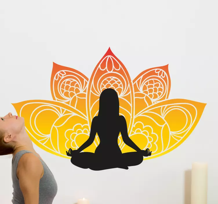 Location sticker meditation lotus silhouette - TenStickers