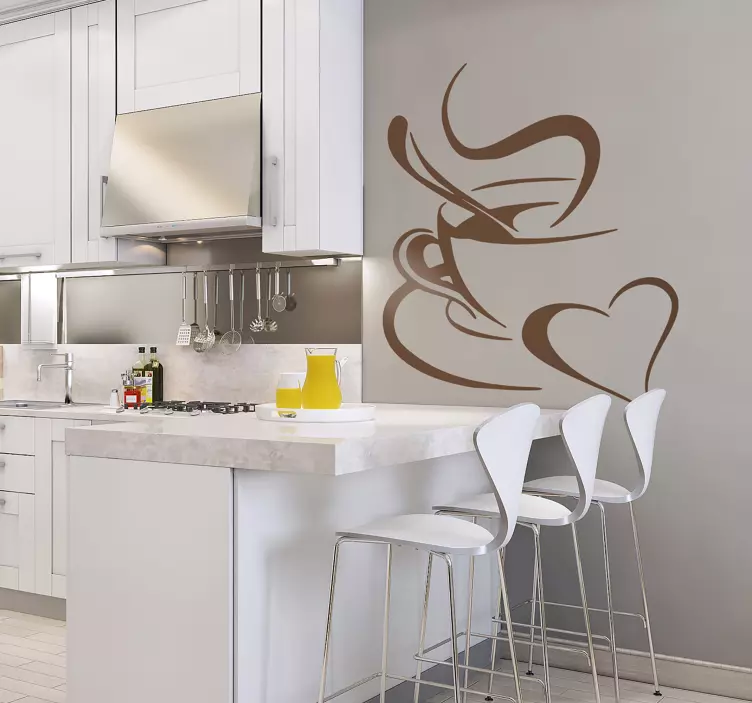 Love Coffee Wall Sticker to kitchen - TenStickers