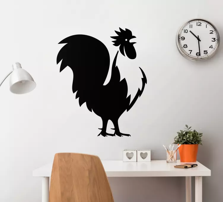 Male rooster monocolor farm animal decal - TenStickers