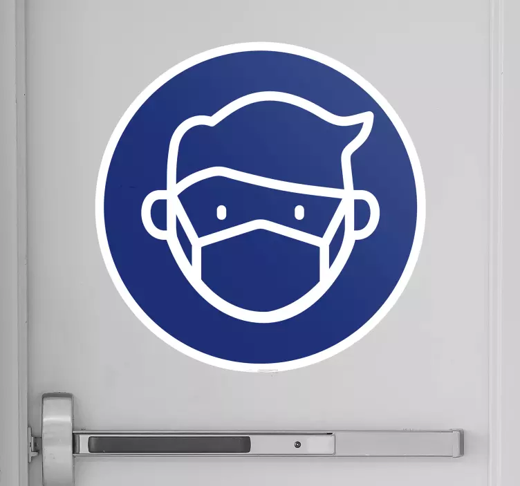 Mandatory mask door sticker - TenStickers