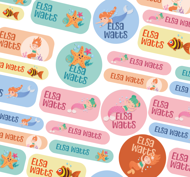mermaids school designs personalised sticker - TenStickers
