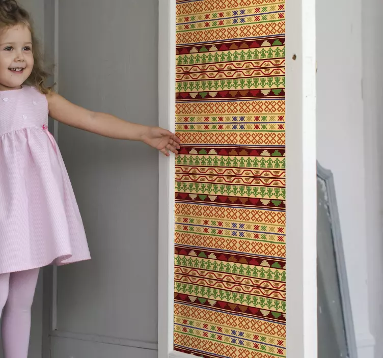 Mexican rebozo door sticker - TenStickers