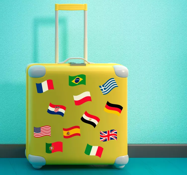 Mini World flags stickers - TenStickers