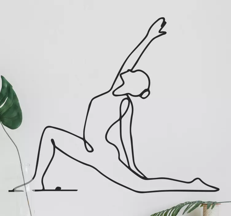 Minimalist Yoga Stretch people sticker - TenStickers