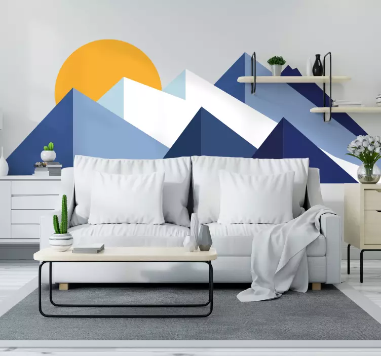 Mont-Blanc géométrique wall decal for living room - TenStickers