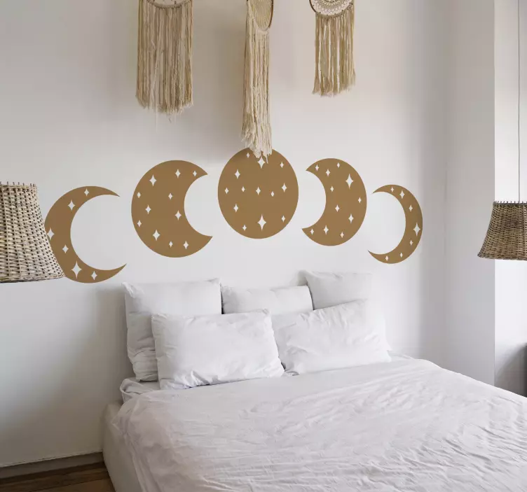 Moon phases wall sticker for bedroom - TenStickers