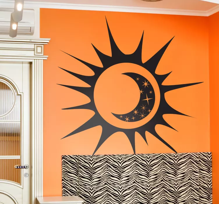Moon & Sun vinyl Wall Sticker - TenStickers
