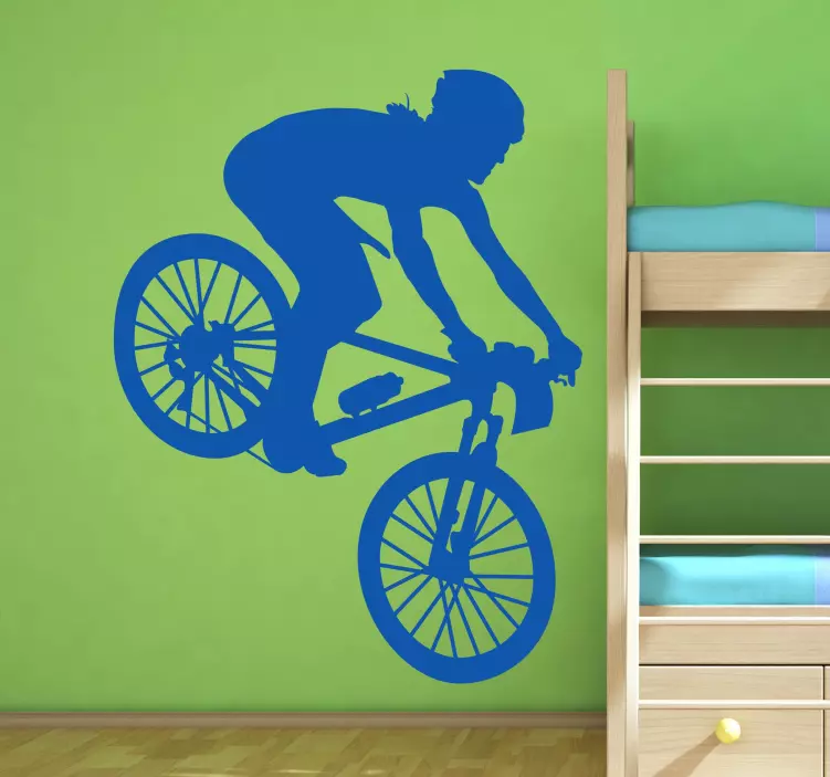 Mountain Biker Silhouette Sticker - TenStickers