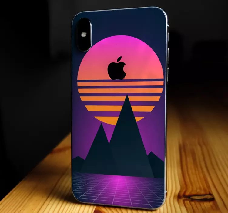 MOUNTAIN SUNSET DESIGN iPhone sticker - TenStickers