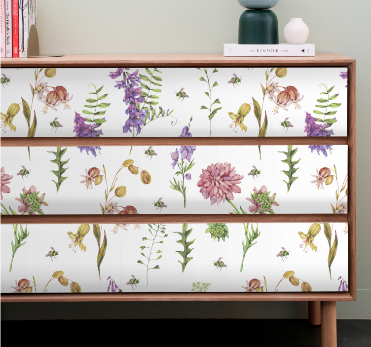 Multicolor wildflowers furniture sticker - TenStickers