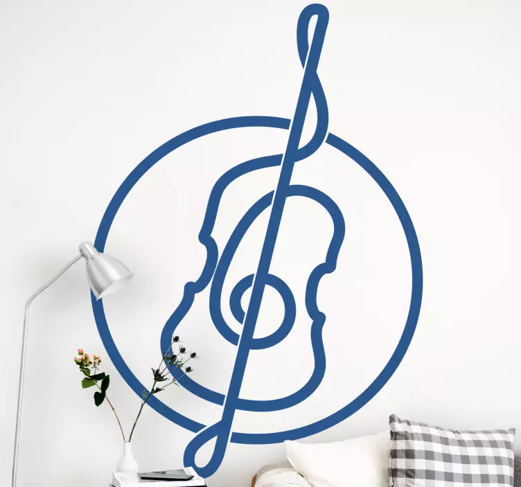 Musical violin design music wall sticker - TenStickers