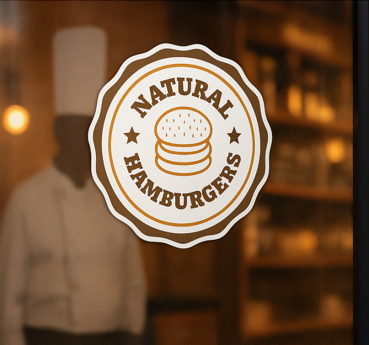 Natural hamburguers restaurant sticker - TenStickers