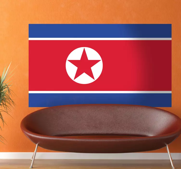 North Korean Emblem flag sticker - TenStickers