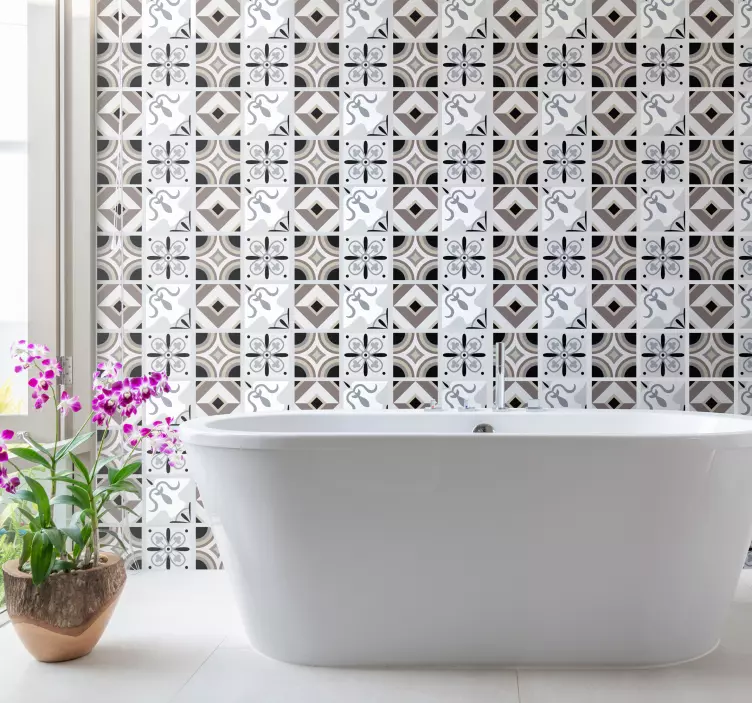 Ornamental patterns tile sticker - TenStickers