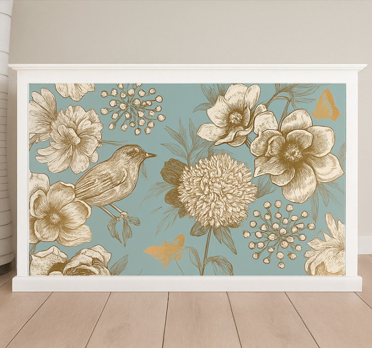 Ornate floral bird furniture sticker - TenStickers