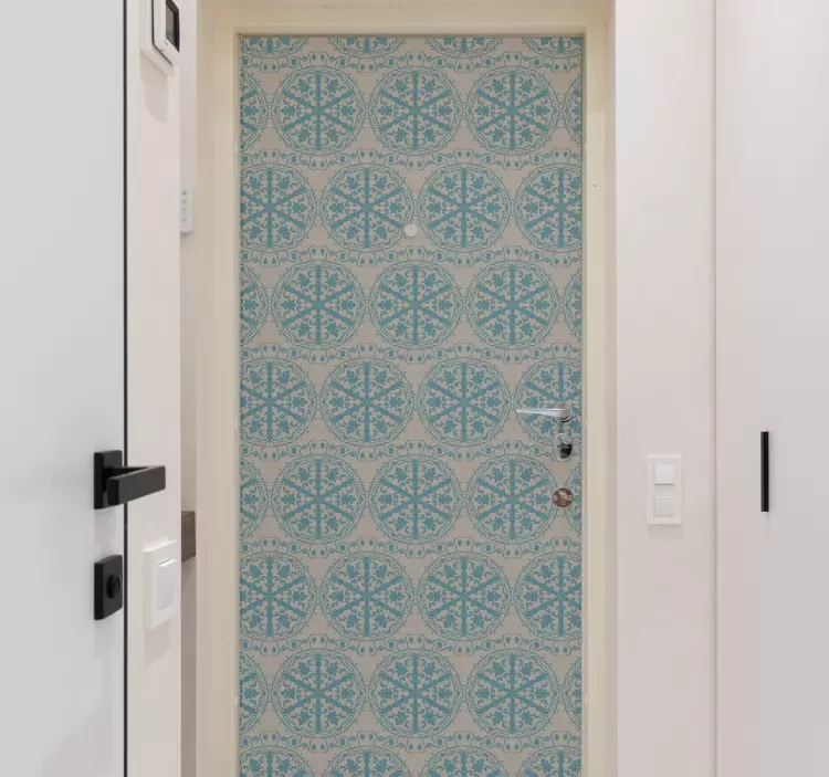 Ornate geometric pattern door sticker - TenStickers