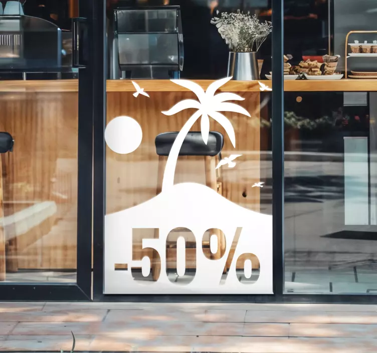 palm tree discount sale sticker - TenStickers
