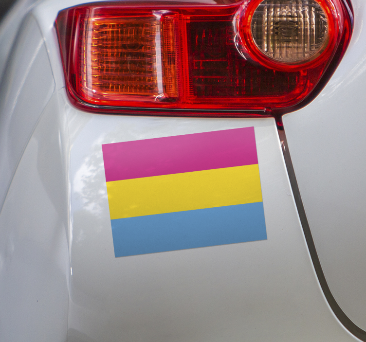 Pansexual flag car sticker - TenStickers