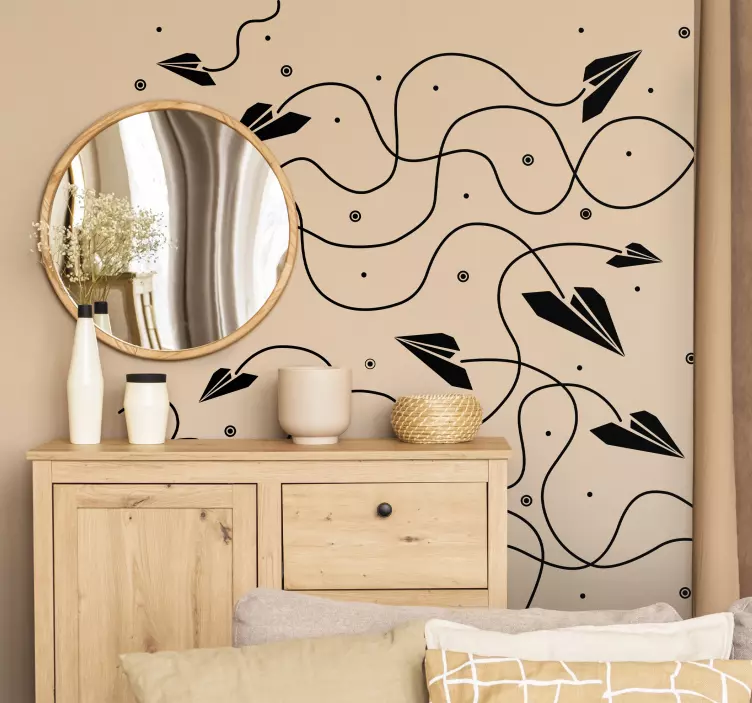 Paper Airplanes Wall Sticker - TenStickers
