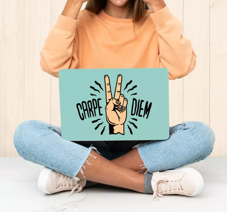 Peace Sign Quote laptop skin - TenStickers
