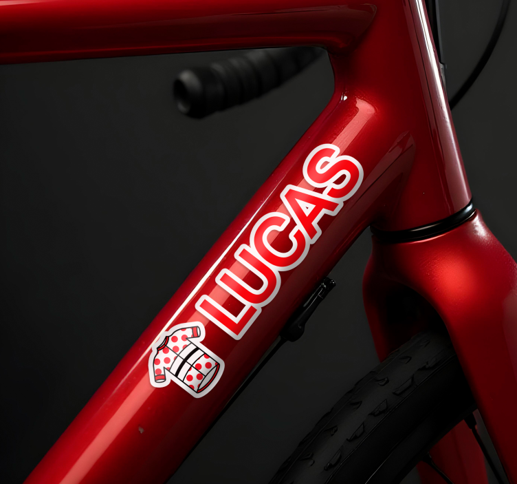 Personalised  red cycling jersey bike sticker - TenStickers
