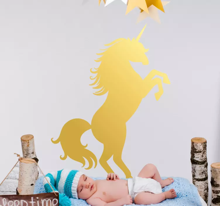 Pet sticker golden unicorn silhouette - TenStickers