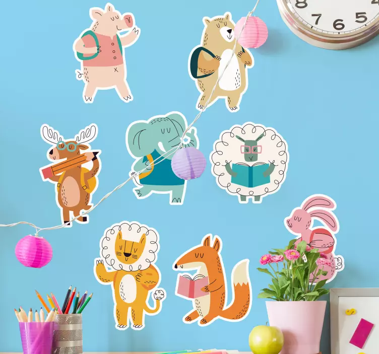 Playful Animal Friends sticker - TenStickers