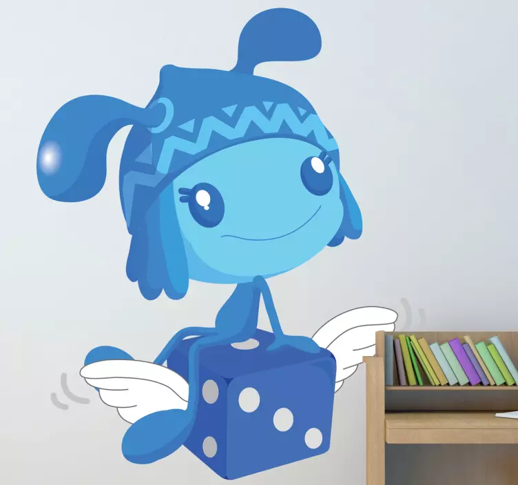 Playful Blue Character wall sticker - TenStickers