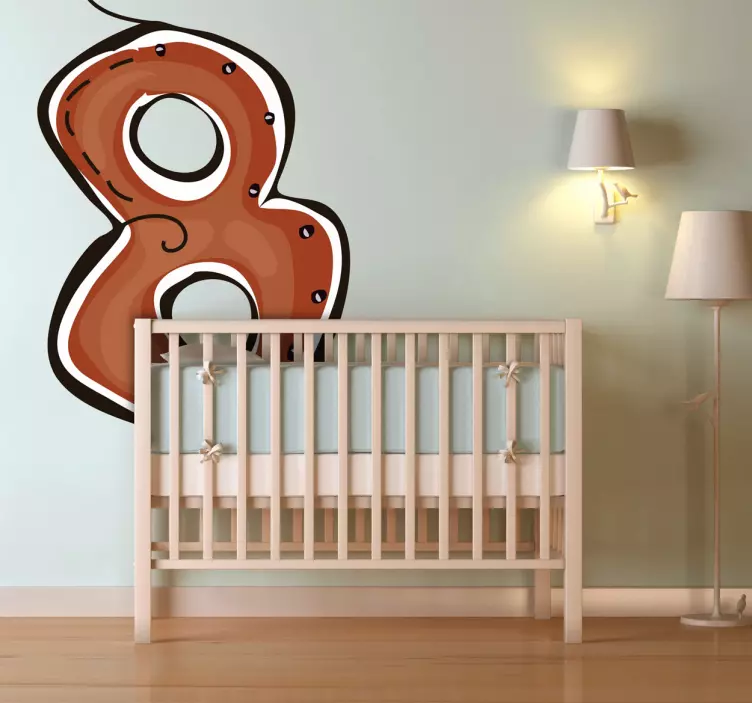 Playful Number Eight wall sticker for kid - TenStickers