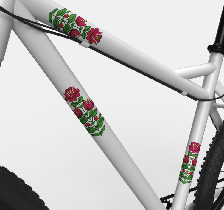 Polish flowers with grid  bike sticker - TenStickers