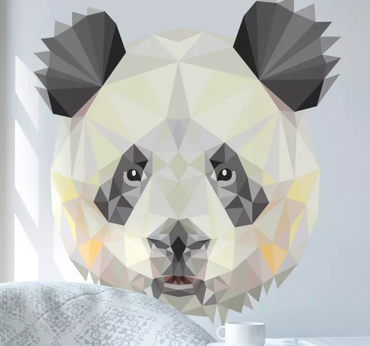 Polygonal Panda Face sticker - TenStickers