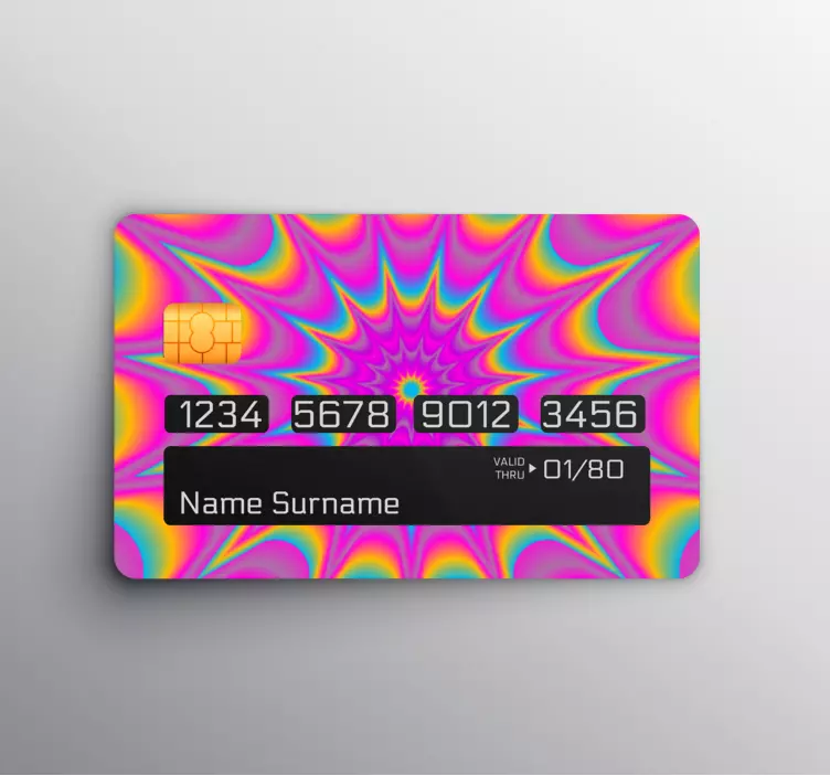 Psychedelic optical retro credit card sticker - TenStickers