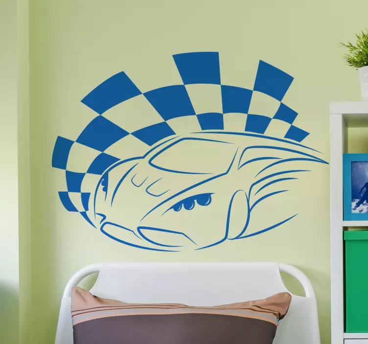 Classic Racing Car Wall Sticker - TenStickers