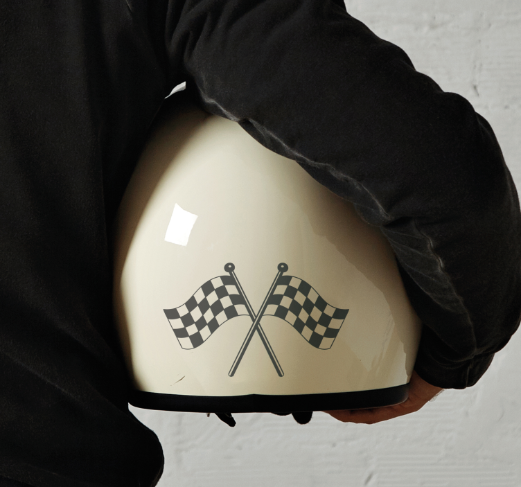 Racing flags design motorcycle decals - TenStickers