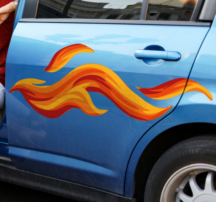 Graphic racing flame vehicle sticker - TenStickers