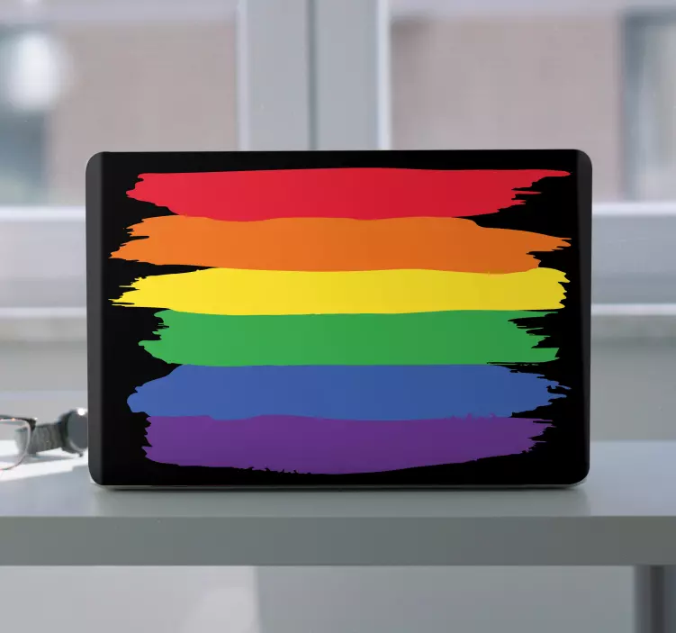 Rainbow Stroke Design laptop skin - TenStickers