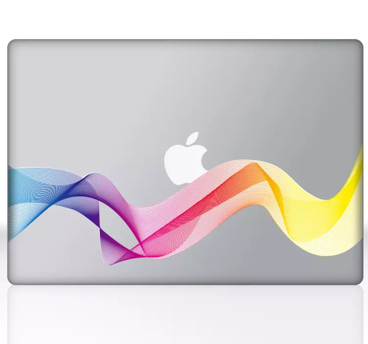 Rainbow Wave Laptop Decal - TenStickers